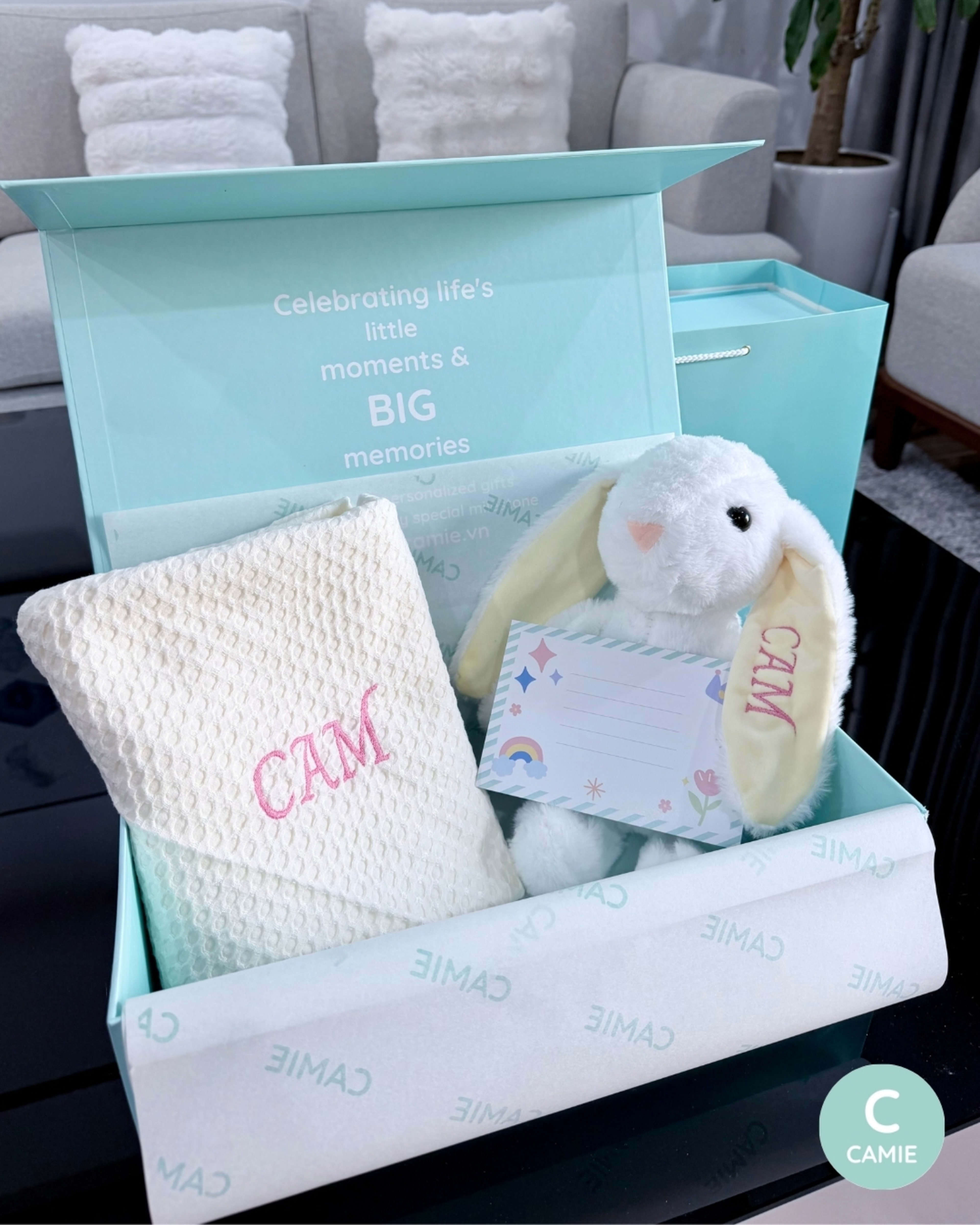 Set quà Cùng Bé Lớn Khôn - Bé gái | Thỏ trắng thêu tên – ảnh thật đơn hàng